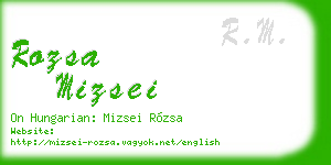 rozsa mizsei business card